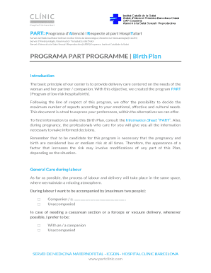 Birth Plan Program