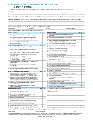 Preparticipation Physical Evaluation Form