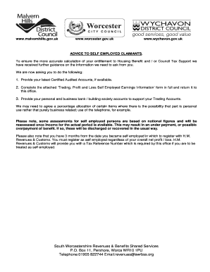 Self-Employed Earnings Information Request