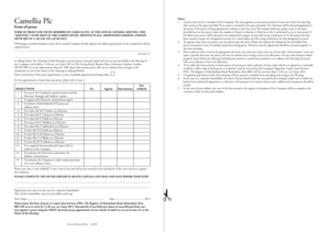 Camellia Plc Proxy Form