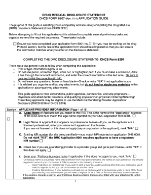 Drug Medi-Cal Disclosure Statement
