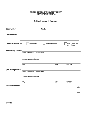 Debtor Change of Address Form