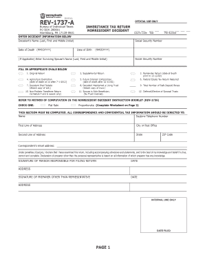 Pennsylvania Inheritance Tax Return