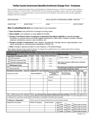 Fairfax County Employee Benefits Enrollment Form