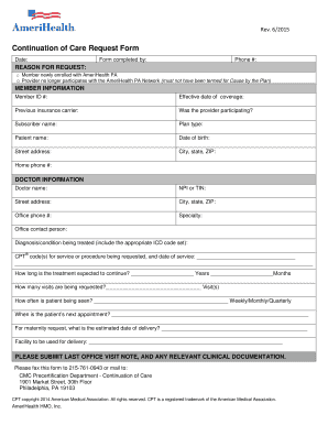 Continuation of Care Request Form