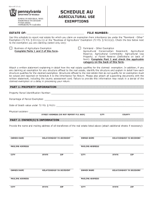 Pennsylvania Agricultural Use Exemption Form