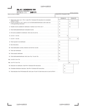 PA-41 Schedule DD Distribution Deductions