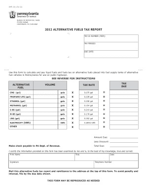 Pennsylvania Alternative Fuels Tax Report