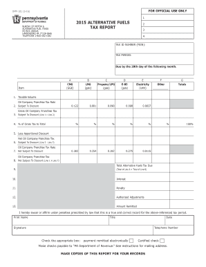 Pennsylvania Alternative Fuels Tax Report