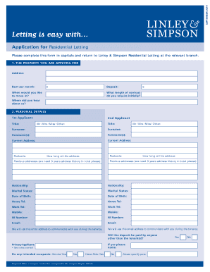 Residential Letting Application