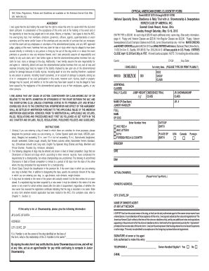 American Kennel Club Dog Show Entry Form