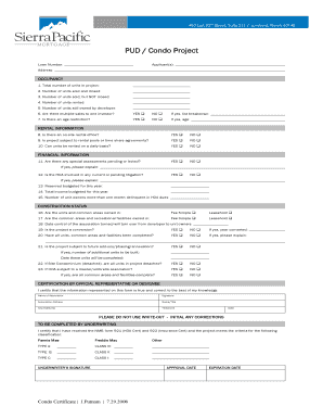 Condo Project Certification Form