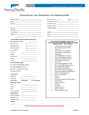 Conventional Loan Submission Form