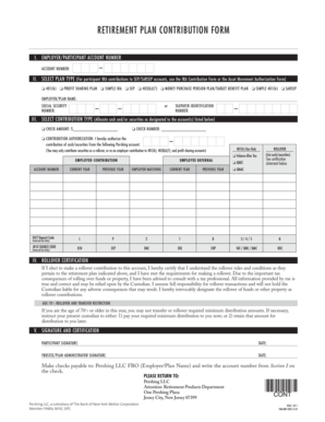 Retirement Plan Contribution Form