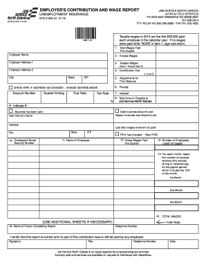 Wedding agreement paper - SFN41263 Employer's Contribution and Wage Report 2015