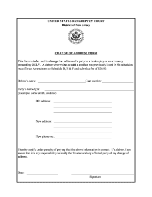 Bankruptcy Change of Address Form