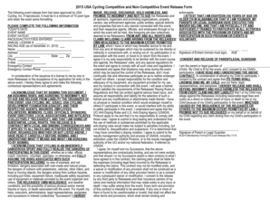 USA Cycling Event Release Form