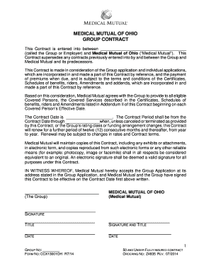 Medical Mutual of Ohio Group Contract