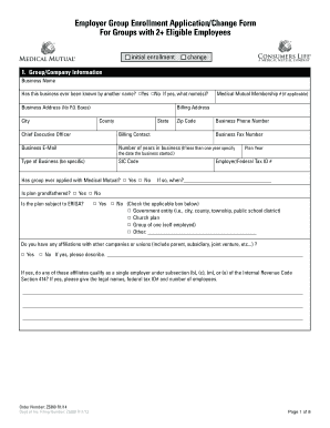 Employer Group Enrollment Application/Change Form
