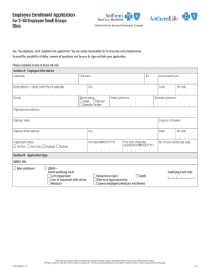 Ohio Employee Enrollment Application