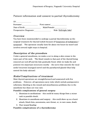 Patient Consent for Partial Thyroidectomy