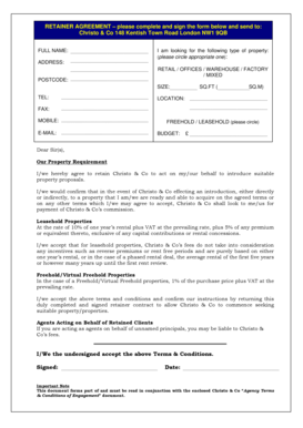 Retainer Agreement for Property Search