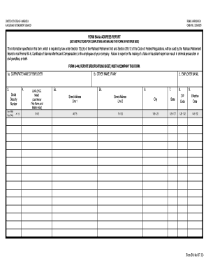 Railroad Retirement Board Form BA-6a Address Report