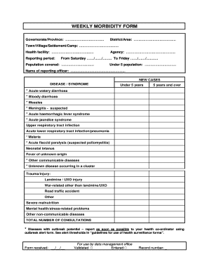 Weekly Morbidity and Mortality Form