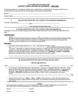 Kentucky Agency Disclosure Statement