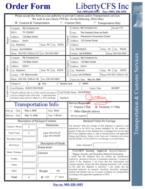 LibertyCFS Inc Order Form