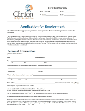 Application for Employment