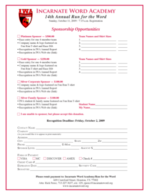 Sponsorship Opportunities - Incarnate Word Academy
