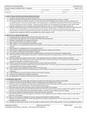 California Certificate of Insulation Installation