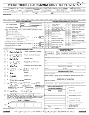 Police Truck Bus Hazmat Crash Supplemental Form
