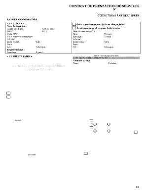 Contrat de prestation de services