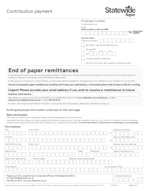 Statewide Superannuation Contribution Payment Form