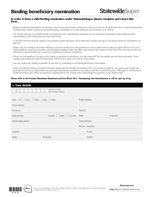 Binding Beneficiary Nomination Form