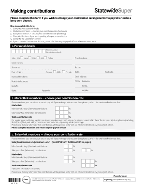 Superannuation Contribution Change Form