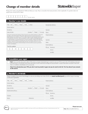 Change of Member Details Form