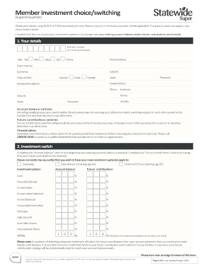 Superannuation Investment Choice Form