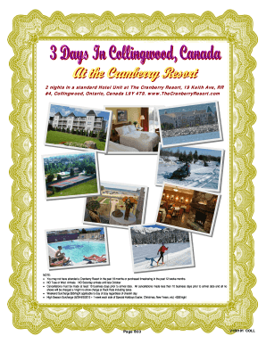 Collingwood Resort Reservation Request