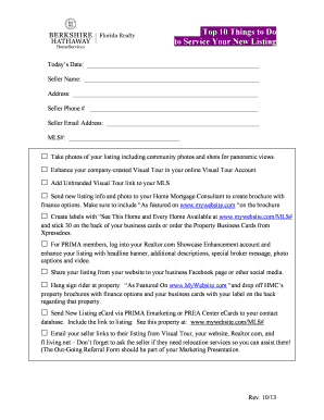 Real Estate Listing Service Checklist