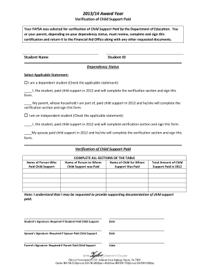 Verification of Child Support Paid