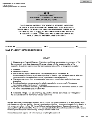 Pennsylvania Statement of Financial Interest