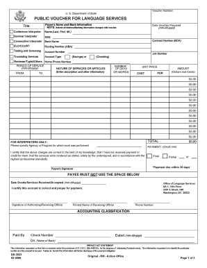 Public Voucher for Language Services