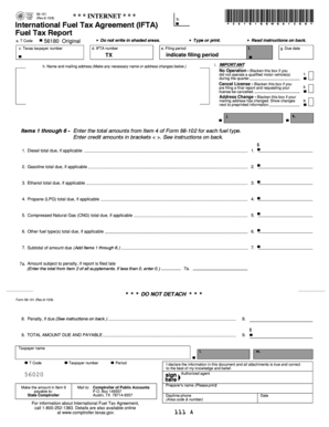 Texas IFTA Fuel Tax Report Form 56-101