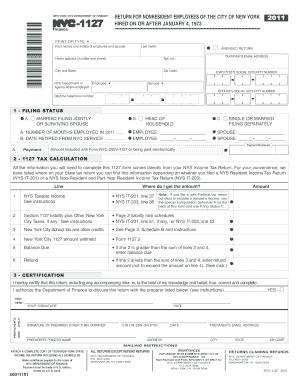 New York City Nonresident Employee Tax Return