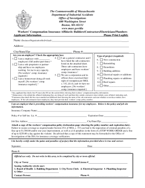 Workers’ Compensation Insurance Affidavit