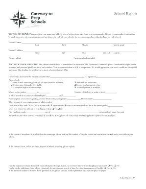 School Report 3A Form