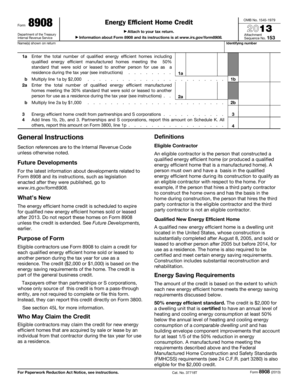 IRS Form 8908 Energy Efficient Home Credit